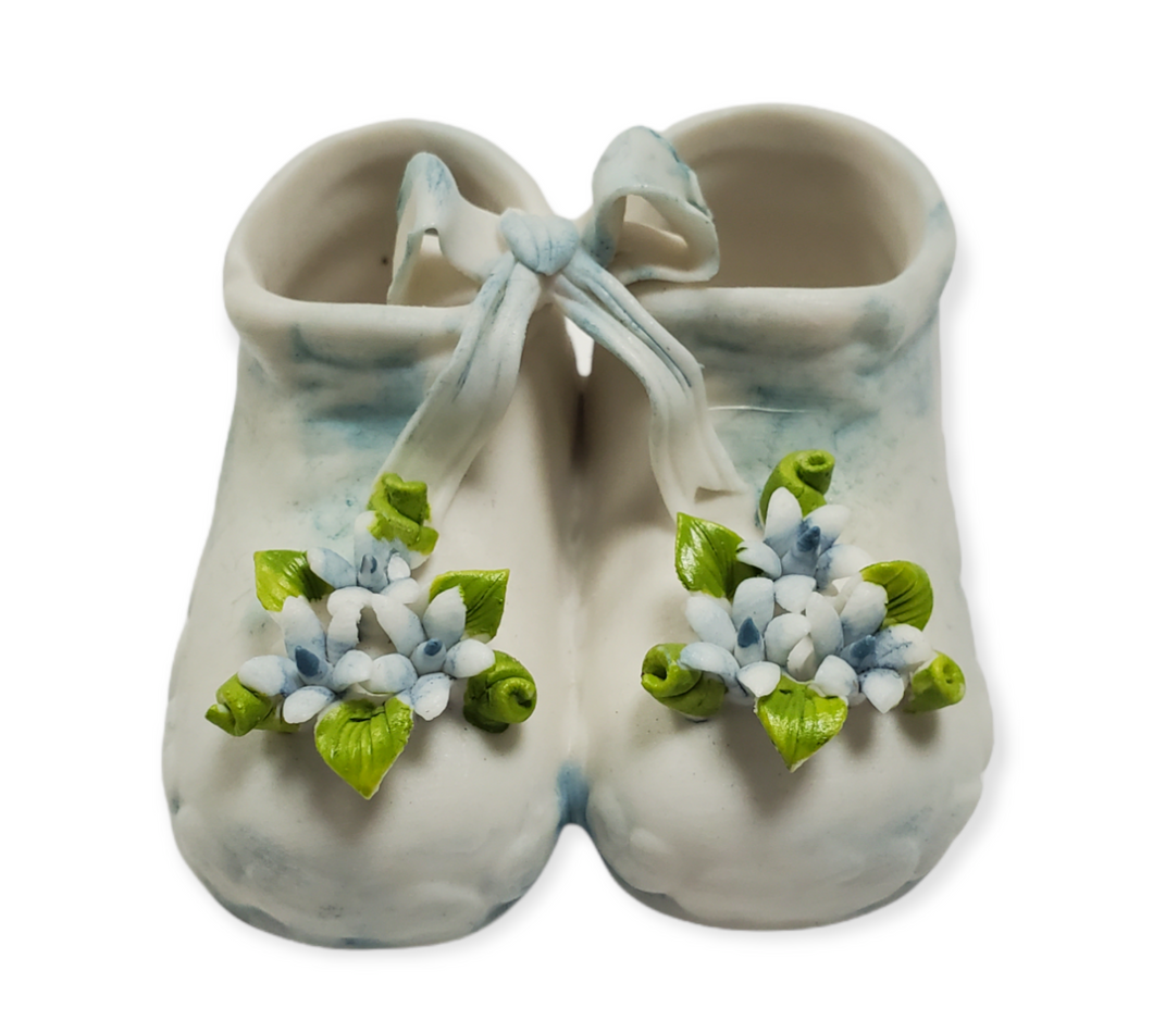 Porcelain Blue Baby Booties Party Favor #4F861B