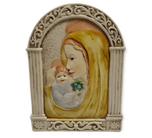 Load image into Gallery viewer, Porcelain Mother and Child  Wall / Tabletop Plaque Party Favor #7D3773
