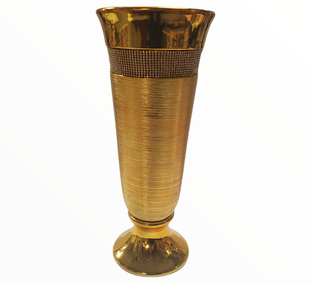 Debora Carlucci Gold Vase w Crystals #33153V