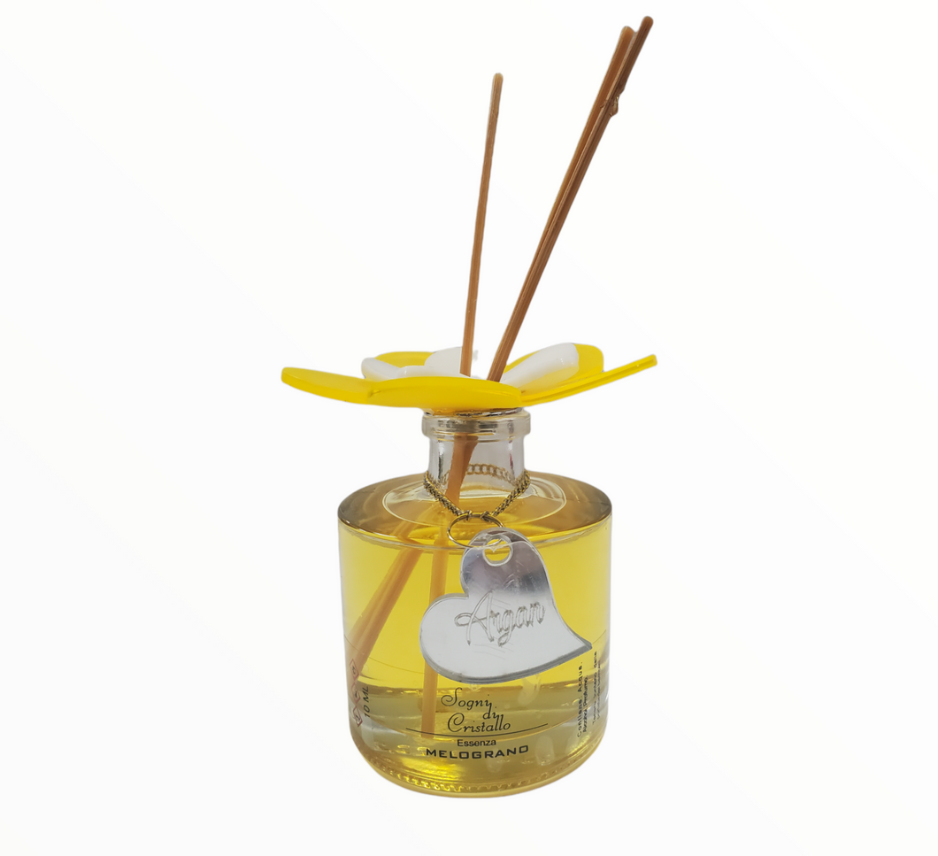 Debora Carlucci Collezione Renoir Grande diffusore rotondo Bottiglia di profumo di argan dolce con parte superiore di fiori vibranti 7 once. #DC5801
