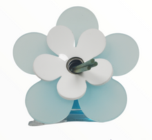 Carica l&#39;immagine nel visualizzatore di Gallery, Debora Carlucci Diffusore a bastoncini tondi Bottiglia blu acqua con parte superiore a fiori vivaci 3,5 once # DC5804
