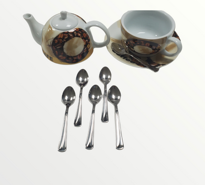 Juego de 6 cucharas de té de acero inoxidable #SP001