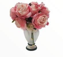 Load image into Gallery viewer, Via Venato Vase W. Porcelain Flowers Party Favor 9D7389
