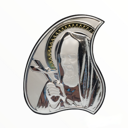 Lágrima Italiano 925 Plata Argento Padre Pio Icon #1843