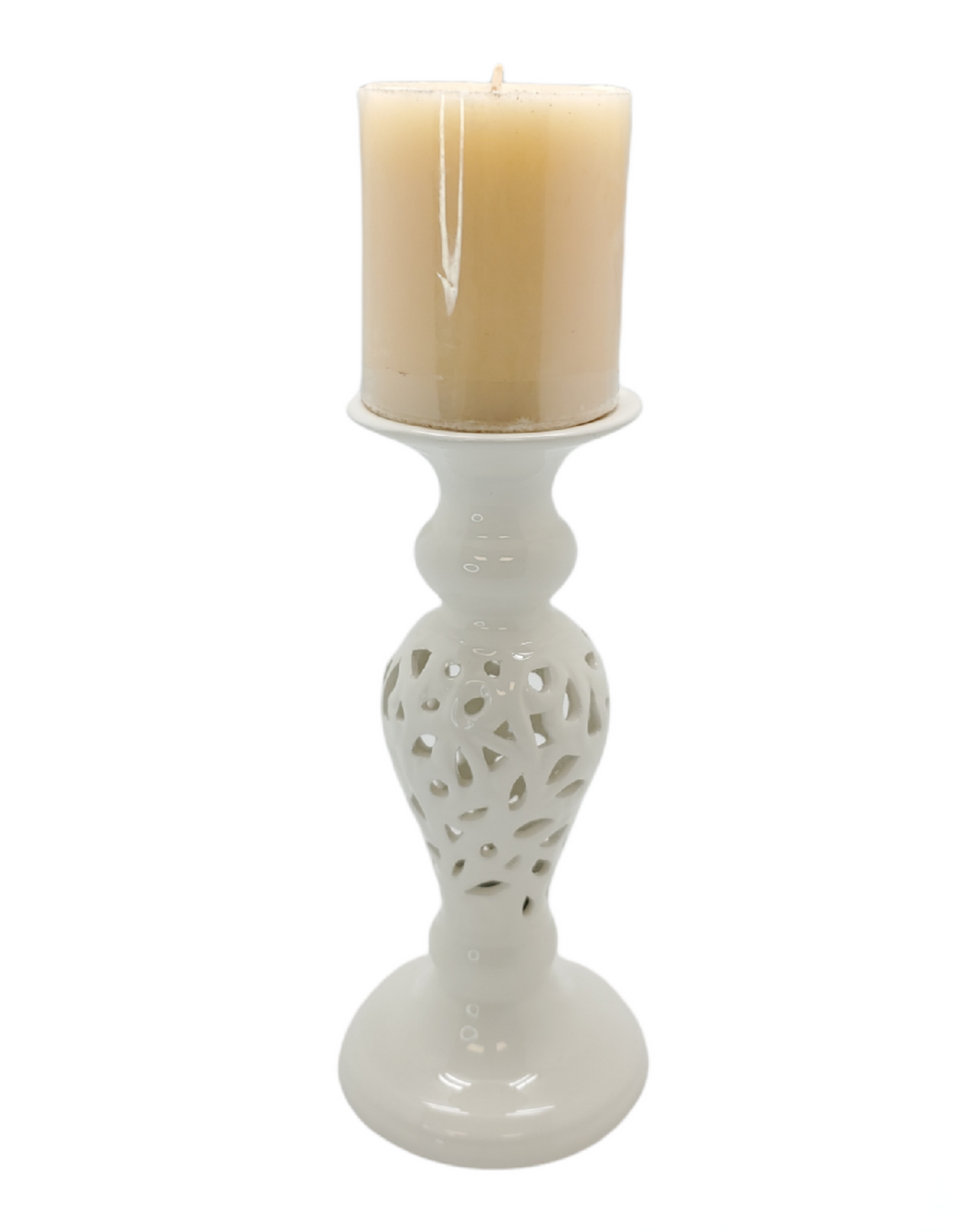 Debora Carlucci Porcelain Candle Holder w. Carving Design  #34013