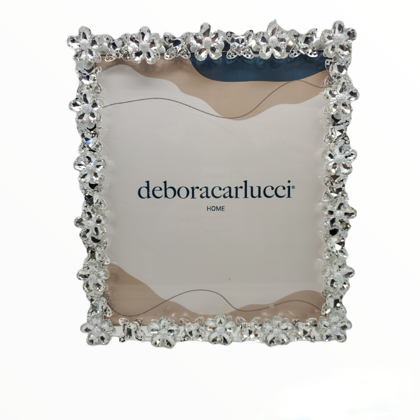 CORNICE FOTO DUBAI FIORE IN CRISTALLO BORDO ARGENTO 12 x 13 DC6175/ARG