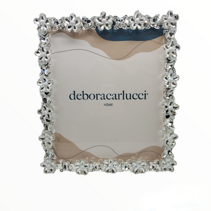 CORNICE FOTO DUBAI FIORE IN CRISTALLO BORDO ARGENTO 12 x 13 DC6175/ARG