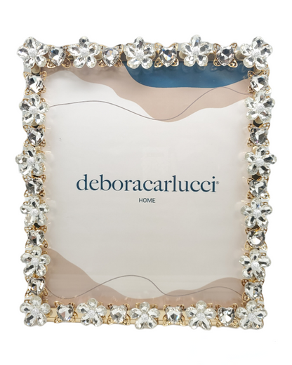 PORTAFOTO DUBAI FIORE IN CRISTALLO BORDO ORO 12 x 13 DC6175/ORO
