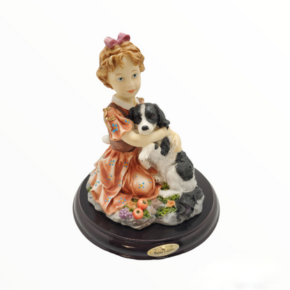Ragazza in porcellana con cane GD-001