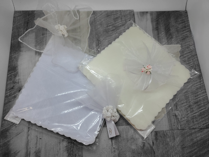 White/ Ivory Square Cut Organza 10' Netting100pcs/bag #61441-SQ