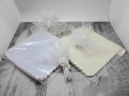 Organza de corte cuadrado blanco/ marfil 10' Netting100pcs/bag #61441-SQ