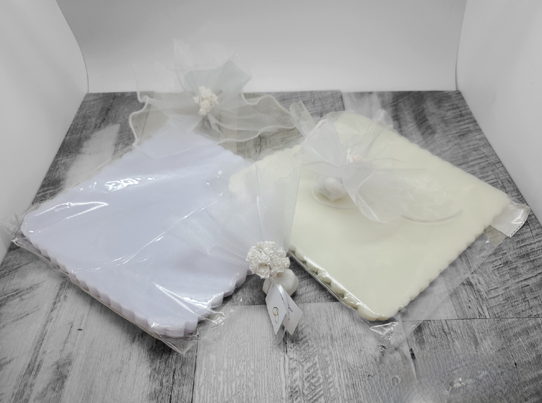 White/ Ivory Square Cut Organza 10' Netting100pcs/bag #61441-SQ