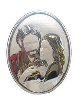 Load image into Gallery viewer, Holly Family w. Gold Accents W/  Italian 925 Argento Silver Plaque #1871-O
