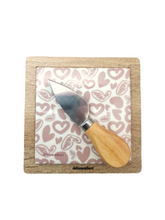 Load image into Gallery viewer, Debora Carlucci 5x5 Square Cheese Board Hearts Pattern #6902
