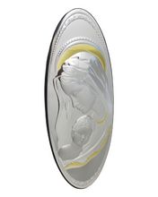 Load image into Gallery viewer, Mother and Child Gold Accents W/  Italian 925 Argento Silver  6 x 13 Plaque #1815
