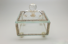 Load image into Gallery viewer, Italian Crystal Jewelry Box w. 925 Silver Argento. #18137A
