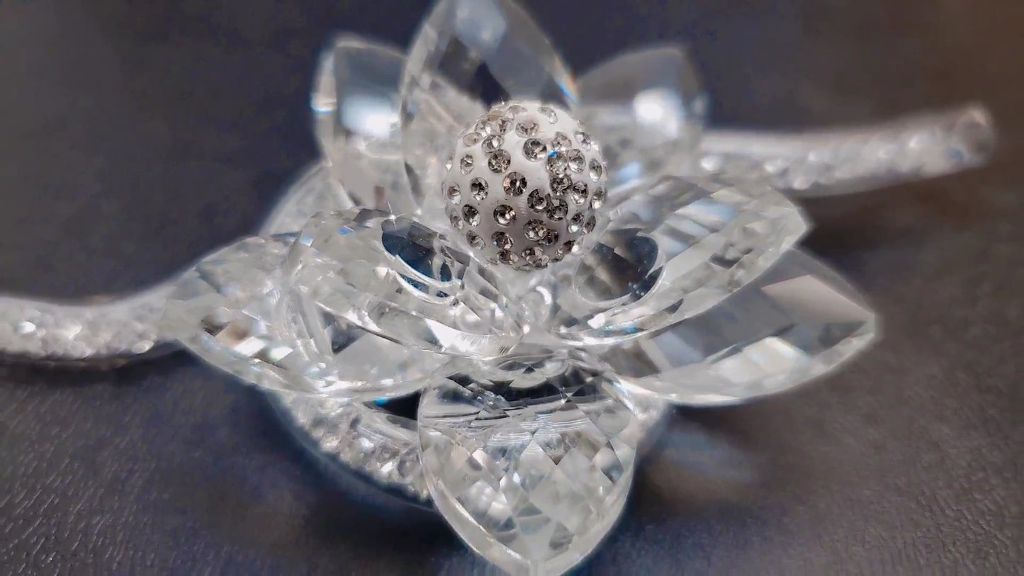Debora Carlucci Medium Size Crystal Beaded Swarovski Flower with Stem #35661