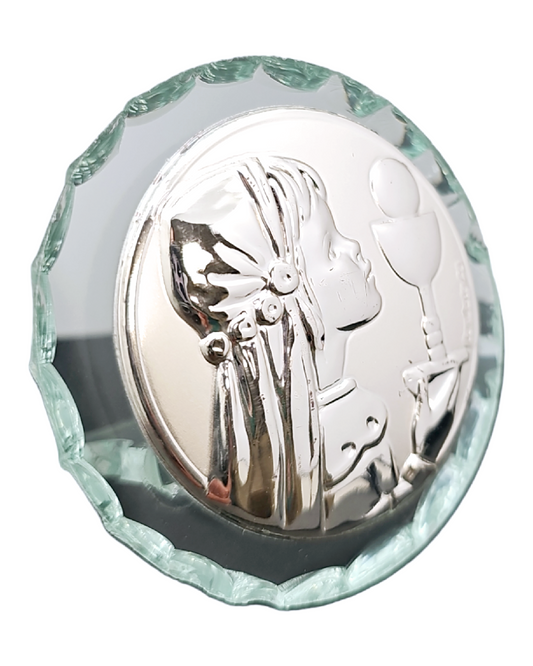 Italian Argento Communion Girl and Chalice Icon #13151