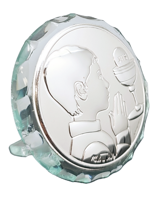 Italian Argento Communion Boy and Chalice Icon #DC13152