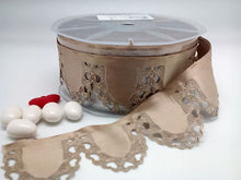Load image into Gallery viewer, Brown Confetti Flowers Almond Bomboniere, Ribbon Jordan Almonds Rolls #H400-55
