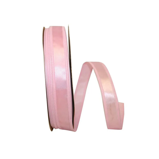 Cinta de raso rosa de una sola cara de 1/2 pulgada, 100 yardas. #ROLLO1/2PK